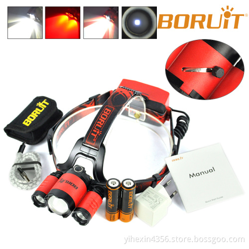 High Powerful Red Light CREE LED Headlamp / Zoom Headlight for Hunting